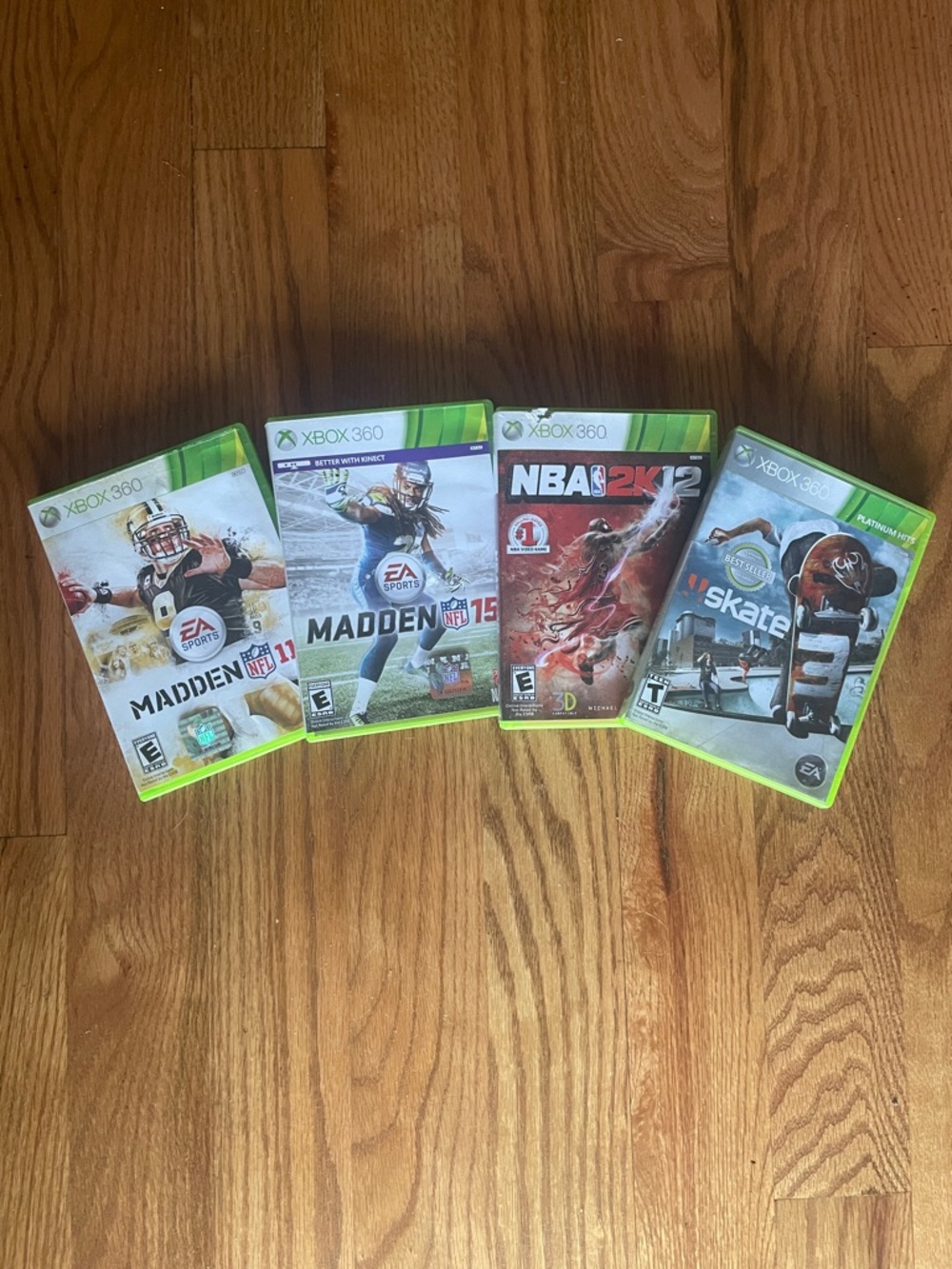 BUNDLE (4) Xbox 360 Games—Madden 15, NBA 2k12, Madden 11, Skate 3